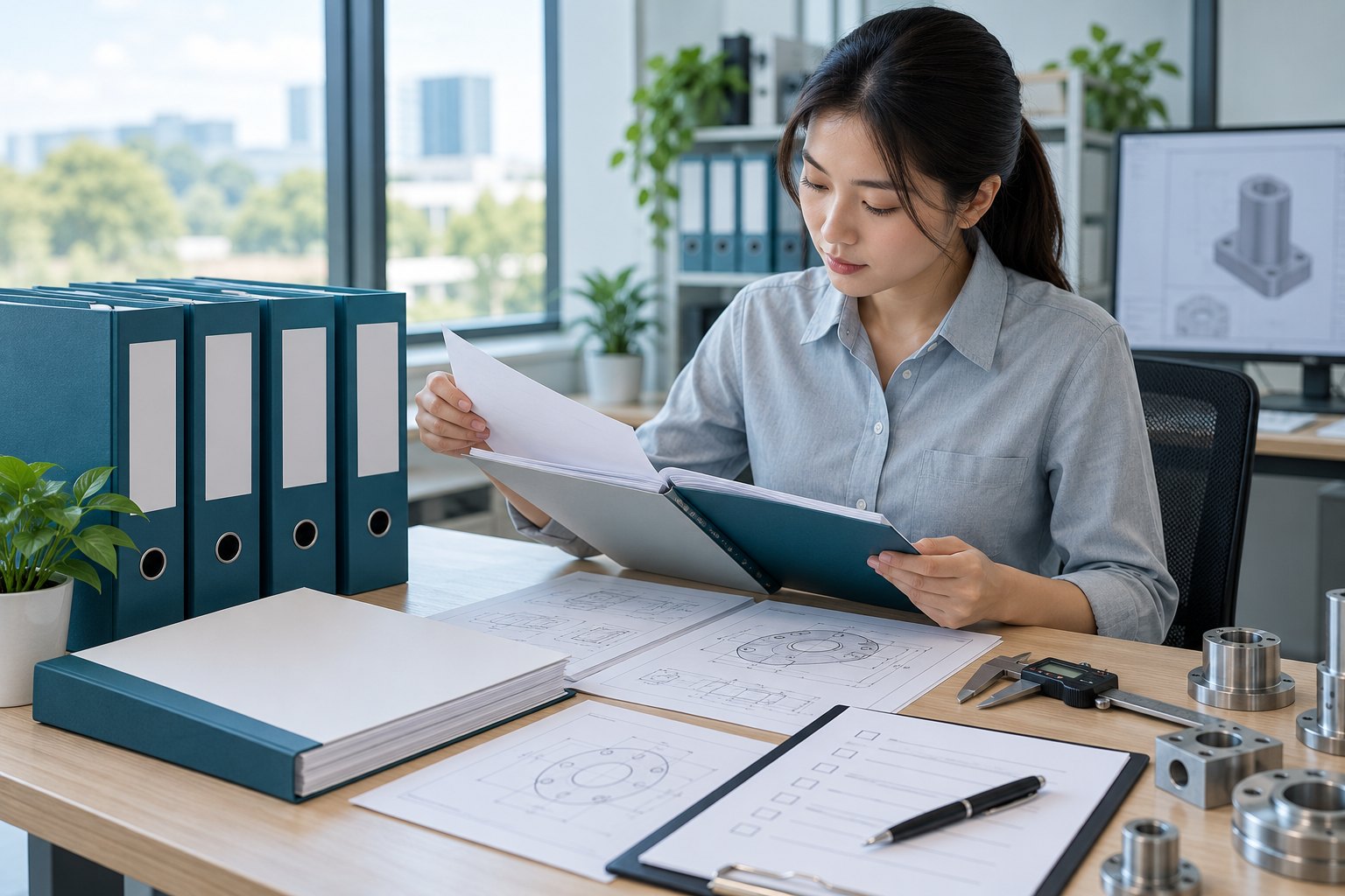 Technical documentation and quality assurance review - concept illustration